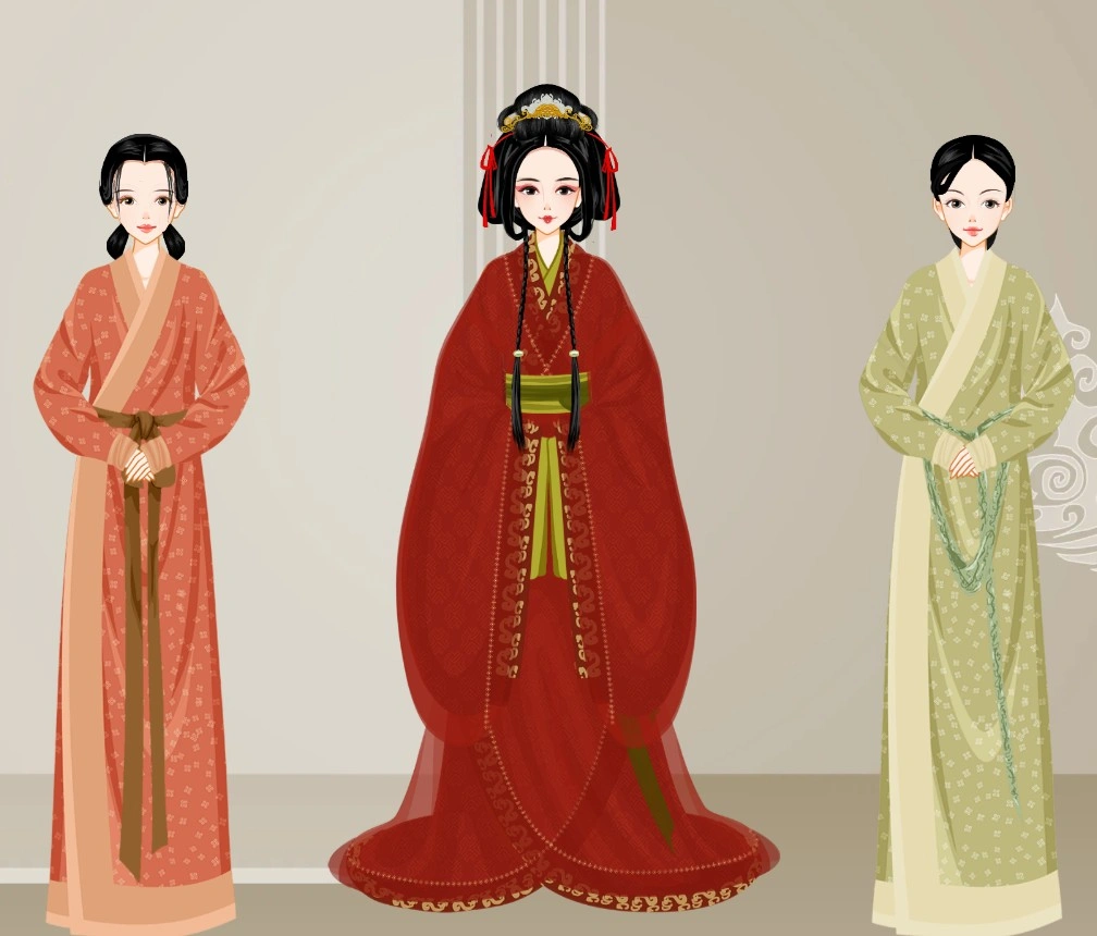 A noble lady with her two loyal servants